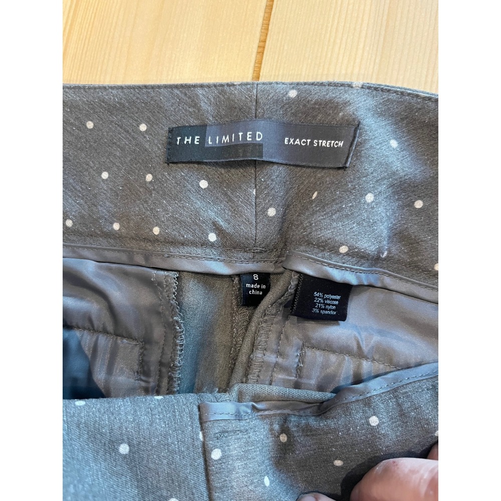 The Limited Exact Stretch‎ Polka Dot Skinny Ankle Pants Gray Womens Size 8 - Picture 3 of 6